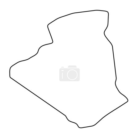 Algérie pays carte simplifiée. contour mince contour noir. Icône vectorielle simple