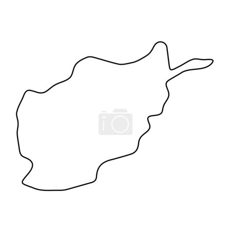 Afghanistan country simplified map. Thin black outline contour. Simple vector icon