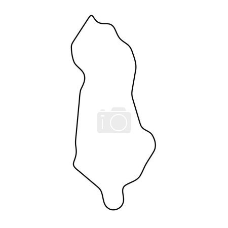 Albania country simplified map. Thin black outline contour. Simple vector icon