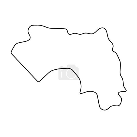 Guinea country simplified map. Thin black outline contour. Simple vector icon