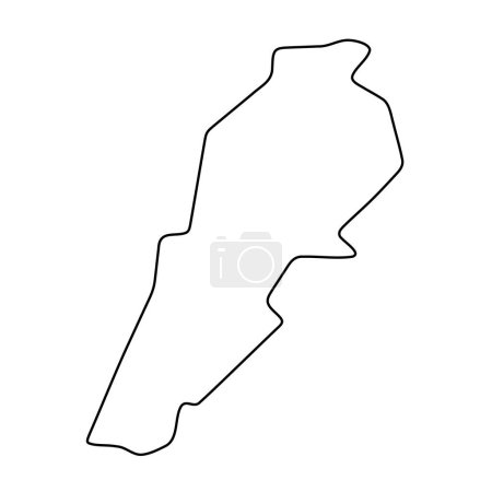 Libanon vereinfachte Landkarte. Dünne schwarze Umrisse. Einfaches Vektorsymbol
