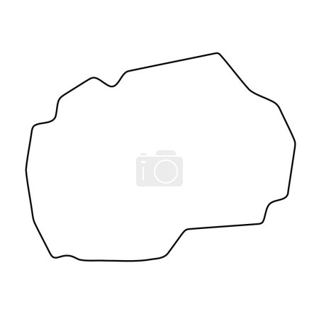 North Macedonia country simplified map. Thin black outline contour. Simple vector icon