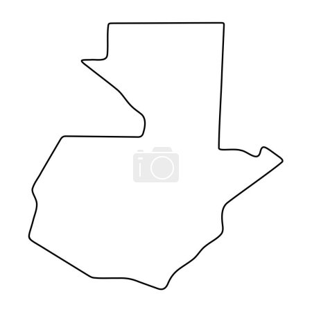 Guatemala country simplified map. Thin black outline contour. Simple vector icon