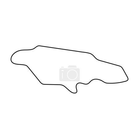 Jamaïque pays carte simplifiée. contour mince contour noir. Icône vectorielle simple