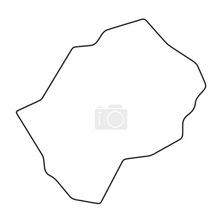 Carte simplifiée du Lesotho. contour mince contour noir. Icône vectorielle simple