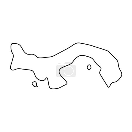 Panama country simplified map. Thin black outline contour. Simple vector icon
