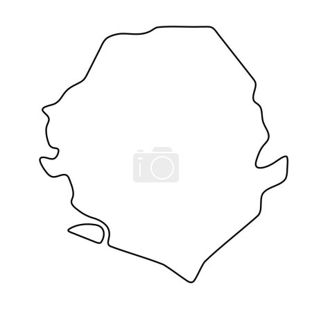 Sierra Leone country simplified map. Thin black outline contour. Simple vector icon