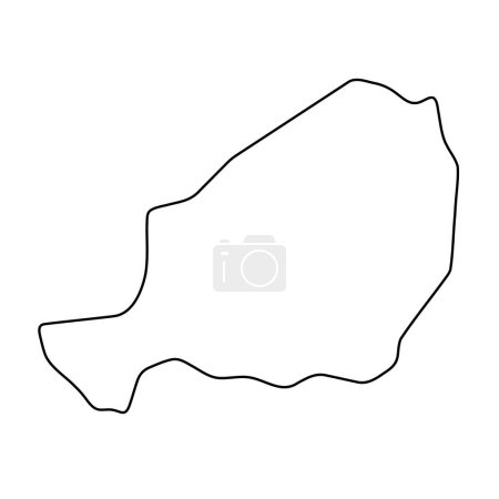 Niger carte simplifiée du pays. contour mince contour noir. Icône vectorielle simple