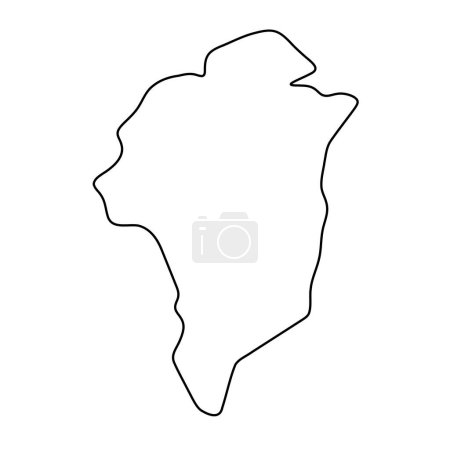 Greenland simplified map. Thin black outline contour. Simple vector icon