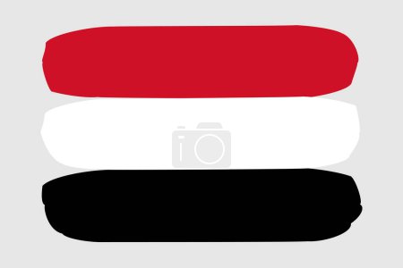 Jemen-Flagge - gemalte Designvektorillustration. Vektor-Pinselstil
