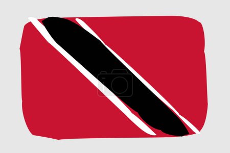 Flagge von Trinidad und Tobago - gemalte Designvektorillustration. Vektor-Pinselstil