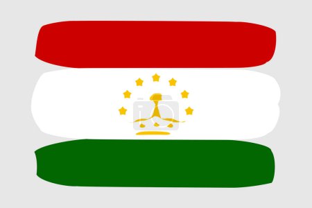 Tajikistan flag - painted design vector illustration. Vector brush style