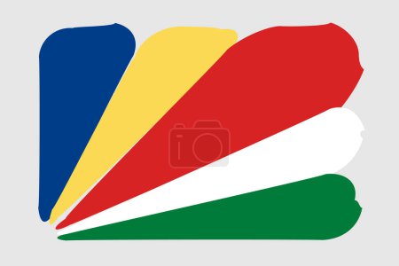 Flagge der Seychellen - gemalte Designvektorillustration. Vektor-Pinselstil