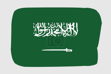 Drapeau Arabie Saoudite illustration vectorielle de conception peinte. Style de brosse vectorielle