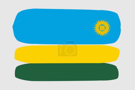 Flagge Ruandas - gemalte Designvektorillustration. Vektor-Pinselstil