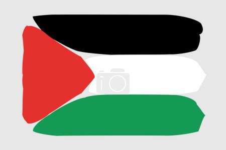 Palestine flag - painted design vector illustration. Vector brush style