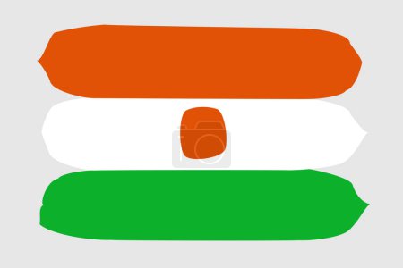 Niger flag - painted design vector illustration. Vector brush style