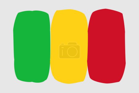 Mali Flagge - gemalte Designvektorillustration. Vektor-Pinselstil