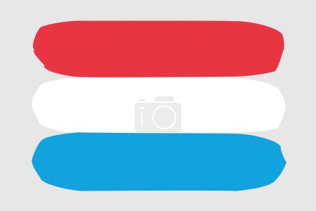Luxemburger Flagge - gemalte Designvektorillustration. Vektor-Pinselstil