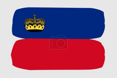 Liechtenstein flag - painted design vector illustration. Vector brush style