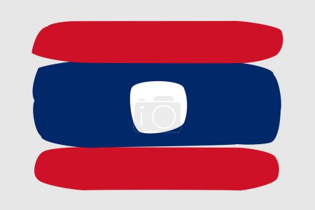 Laos flag - painted design vector illustration. Vector brush style