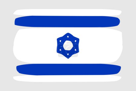Israel flag - painted design vector illustration. Vector brush style