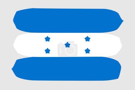 Honduras flag - painted design vector illustration. Vector brush style