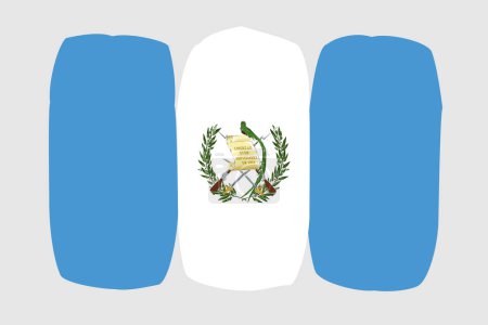 Guatemala flag - painted design vector illustration. Vector brush style