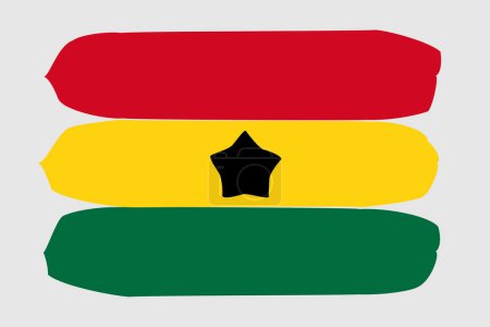 Ghana Flagge - gemalte Designvektorillustration. Vektor-Pinselstil