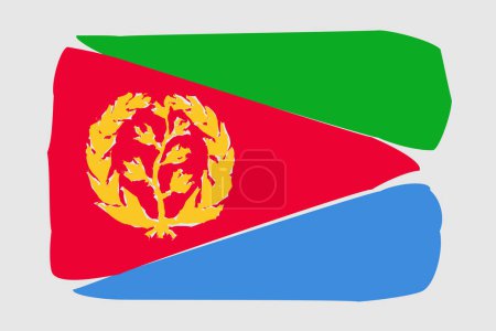 Eritrea flag - painted design vector illustration. Vector brush style