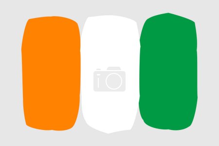 Flagge der Elfenbeinküste - gemalte Designvektorillustration. Vektor-Pinselstil