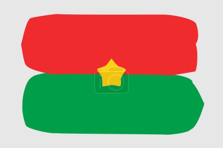 Bandera de Burkina Faso - ilustración vectorial de diseño pintado. Estilo cepillo vectorial