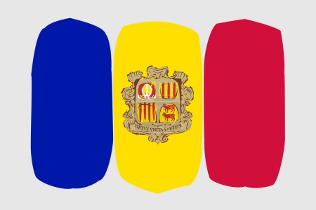 Andorra flag - painted design vector illustration. Vector brush style