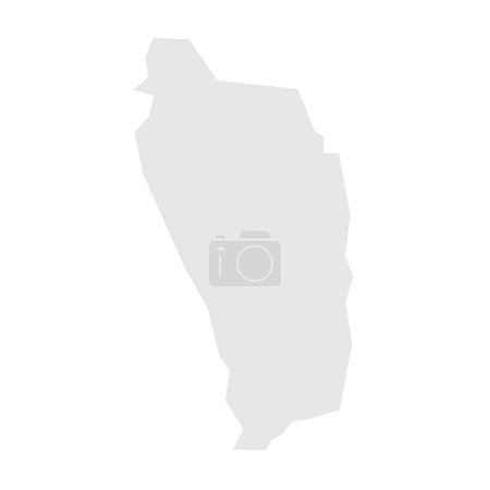 Dominique pays carte simplifiée. Silhouette gris clair avec des coins pointus isolés sur fond blanc. Icône vectorielle simple