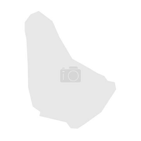 Barbados Land vereinfachte Karte. Hellgraue Silhouette mit scharfen Ecken auf weißem Hintergrund. Einfaches Vektorsymbol
