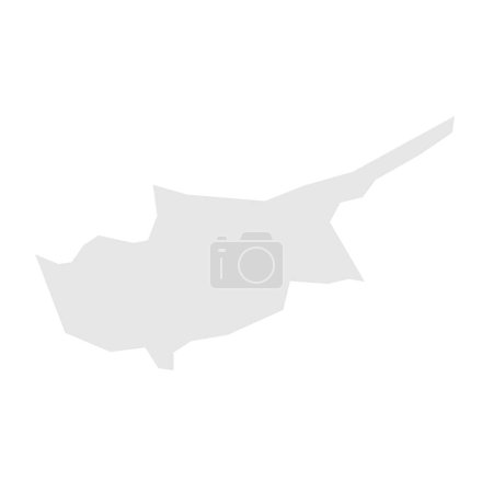 Cyprus country simplified map. Light grey silhouette with sharp corners isolated on white background. Simple vector icon
