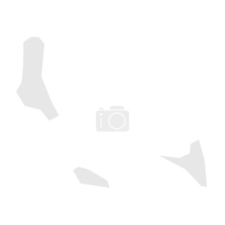 Komoren vereinfachte Landkarte. Hellgraue Silhouette mit scharfen Ecken auf weißem Hintergrund. Einfaches Vektorsymbol