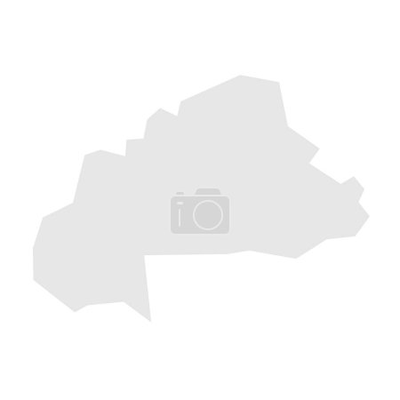 Burkina Fasos vereinfachte Landkarte. Hellgraue Silhouette mit scharfen Ecken auf weißem Hintergrund. Einfaches Vektorsymbol