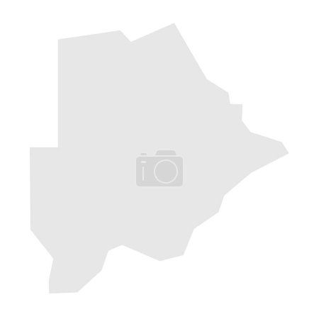 Botswana country simplified map. Light grey silhouette with sharp corners isolated on white background. Simple vector icon