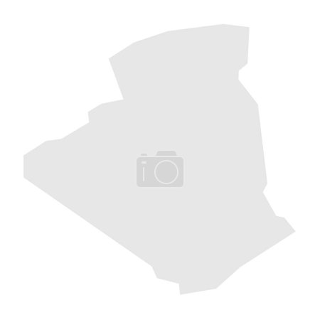 Algérie pays carte simplifiée. Silhouette gris clair avec des coins pointus isolés sur fond blanc. Icône vectorielle simple