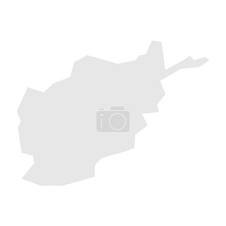 Afghanistan country simplified map. Light grey silhouette with sharp corners isolated on white background. Simple vector icon