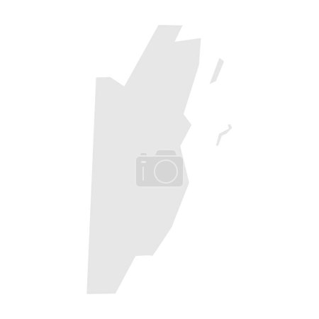 Belize country simplified map. Light grey silhouette with sharp corners isolated on white background. Simple vector icon