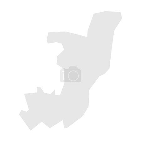 Republik Kongo vereinfachte Landkarte. Hellgraue Silhouette mit scharfen Ecken auf weißem Hintergrund. Einfaches Vektorsymbol