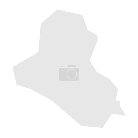 Vereinfachte Landkarte des Irak. Hellgraue Silhouette mit scharfen Ecken auf weißem Hintergrund. Einfaches Vektorsymbol
