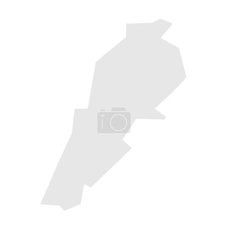 Libanon vereinfachte Landkarte. Hellgraue Silhouette mit scharfen Ecken auf weißem Hintergrund. Einfaches Vektorsymbol