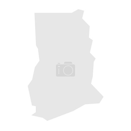 Ghana Land vereinfachte Karte. Hellgraue Silhouette mit scharfen Ecken auf weißem Hintergrund. Einfaches Vektorsymbol
