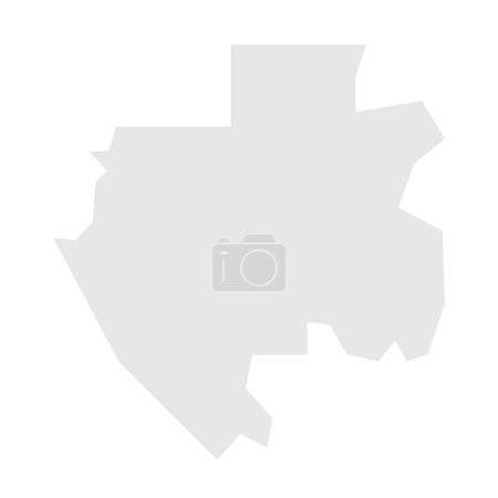 Carte simplifiée du Gabon. Silhouette gris clair avec des coins pointus isolés sur fond blanc. Icône vectorielle simple