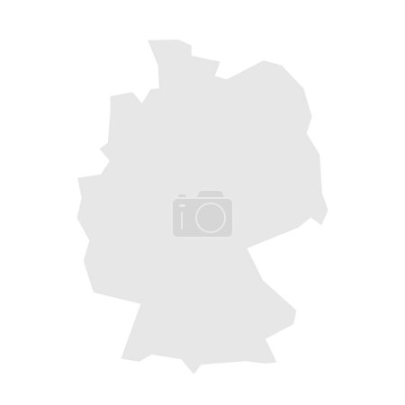 Deutschland vereinfachte Landkarte. Hellgraue Silhouette mit scharfen Ecken auf weißem Hintergrund. Einfaches Vektorsymbol