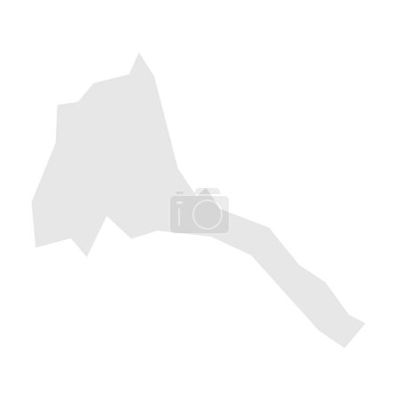 Eritrea country simplified map. Light grey silhouette with sharp corners isolated on white background. Simple vector icon