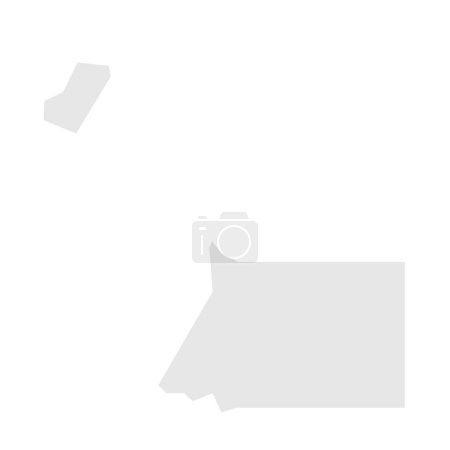Guinea Ecuatorial país mapa simplificado. Silueta gris claro con esquinas afiladas aisladas sobre fondo blanco. Icono de vector simple